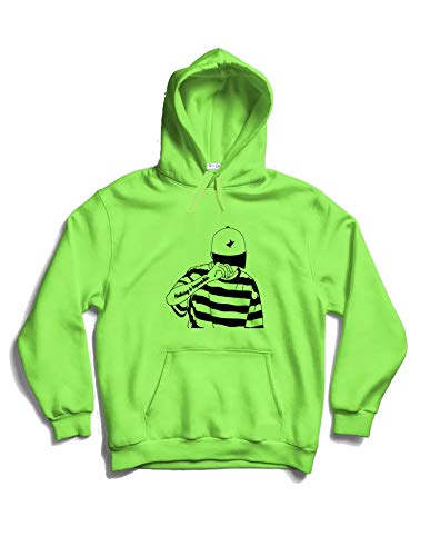 Image of The SV Style Random Print Graphic Print Pullover Hoodie, Black, Long Sleeve with Kangaroo Pocket 320 GSM Fleece Inside