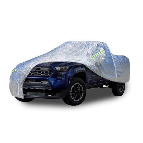 Image of 5 Layers Waterproof Car Covers for Trucks All Weather Season UV Protection Rainproof Outdoor Full Cover Universal Fit Truck Length Up to 242 inch, Max Cab Length 146 inch
