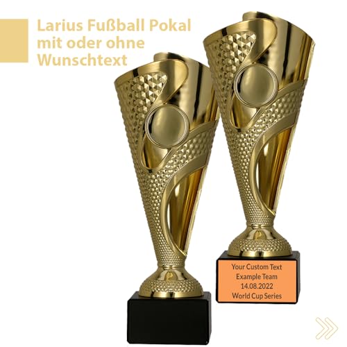 Larius Fussball Champions-Pokal (165 mm; 265g), Ehrenpreis Trophäe für jeden Anlass (ohne Wunschtext)