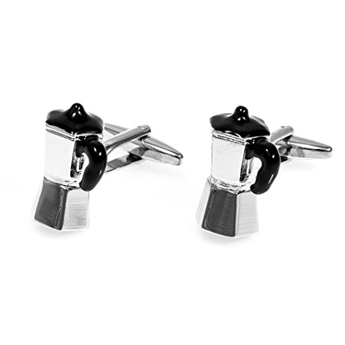 MRCUFF Coffee Pot Italian Expresso Maker Pair Cufflinks in a Presentation Gift Box & Polishing Cloth4