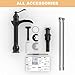 BWE Vessel Sink Faucet Oil Rubbed Bronze Bathroom Faucet with Pop Up Drain Assembly and Supply Hose Single-Handle Single Hole Tall Bathroom Faucet Vanity Lavatory Mixer Tap Tall Body