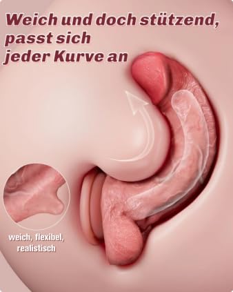 Realistischer Anal Dildo mit Saugnapf, Hautähnliches Silikon - 20 cm Strapon Dildos für Frauen & Paare, Flexibles Sexspielzeug für die Frau ohne Vibrator, Leiser Analdildo Penis für Solo & Vorspiel