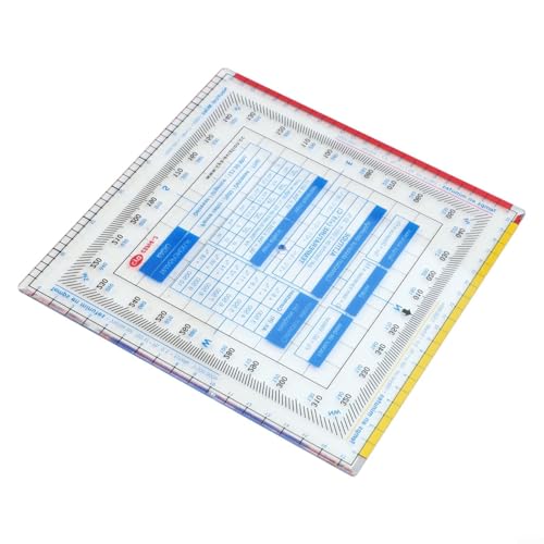 Besttoolifes Transportador de mapas, regla de navegación de aviación, regla de vuelo para entrenamiento de pilotos y uso de estudiantes, medición de plástico multifunción, dibujo