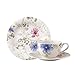 Villeroy & Boch Mariefleur Gris Vajilla de café para 6 personas, 18 piezas, Porcelana Premium, Blanco/Azul/Gris