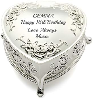 OnePlace Gifts Engravable Heart Shaped Jewelry Box for Bridal Attendant