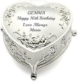 OnePlace Gifts Engravable Heart Shaped Jewelry Box for Bridal Attendant