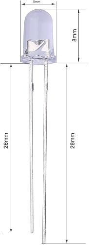 Miniatura 3 de 50pcs x 0.197 in 365nm UV LED Ultra Violeta LED (20mA) JIATONG