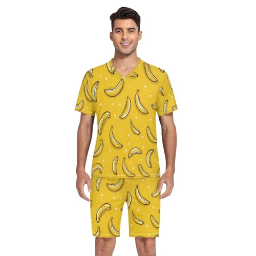 Sport Men’s Pajama Set Sleepwear PJs Lightweight Short Sleeve Shirts and Shorts Soft Comfy Sleep Sets Small Size4