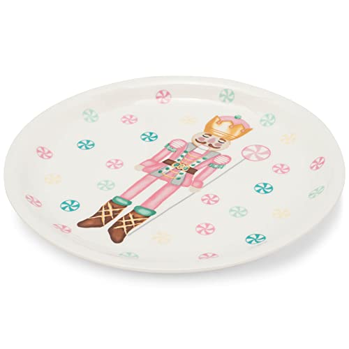 Mary Square Pink Nutcracker Candies 9 Inch Ceramic Christmas Serving Platter With Spreader #TOP1