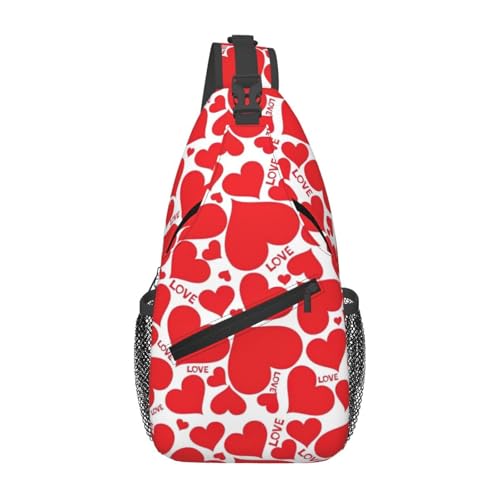 Love Heart Stylish Men'S Messenger Bag - Durable Polyester, Huge Capacity & Adjustable Strap