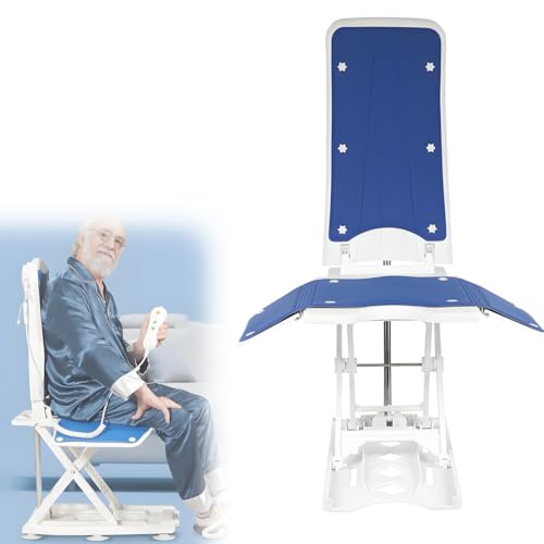 QuinteZhenTially Sedia Rialzo Elettrica,Multifunzione Supporto Alzarsi Pavimento,Sollevatore Elettrico Pavimento,Pieghevole,Inclinazione 45°,per Supporto Utente,Anziani Persone A