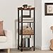 HOOBRO Small Bookcase, Industrial Style Bookshelf for Narrow Spaces, 4-Tier Square Book Shelf Stand, Wooden Storage Rack Display Shelf, Corner Shelf for Living Room, Rustic Brown and Black BF08CJ01