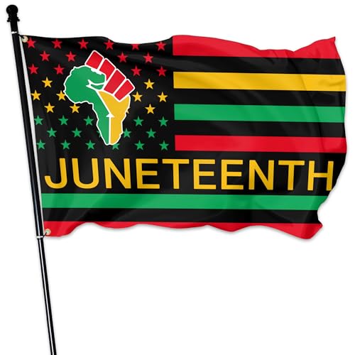 Juneteenth Flag 3x5 Ft Double Sided Black History Month Flag African American Flag for Outside House Indoor Yard Outdoor Banner Decoration