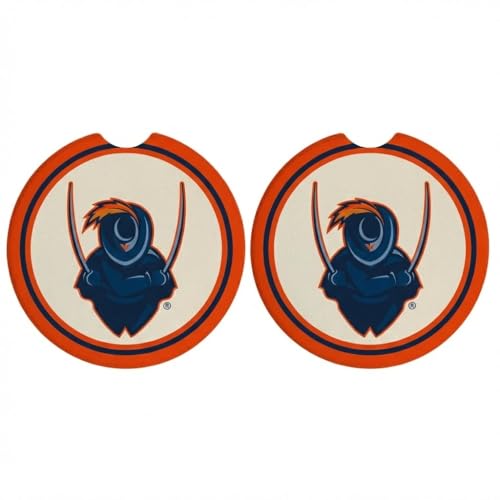 Magnolia Lane University of Virginia Set of 2 Car Coasters - Absorbent Ceramic Stone for Cup Holders - Features “CavMan” and Finger Notch for Easy Removal - Gift for Students and Graduates