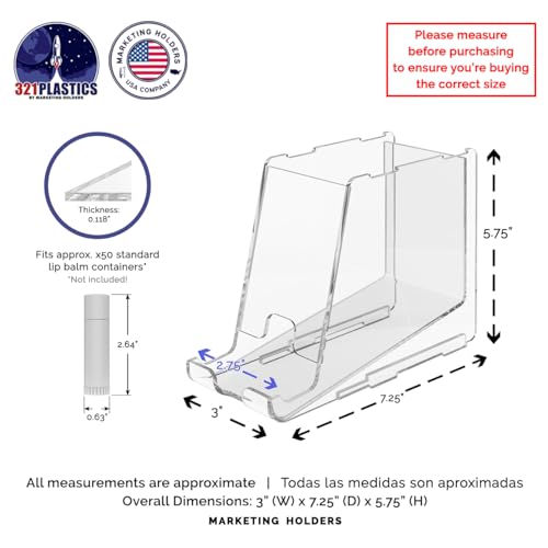 Marketing Holders LB-DISP-SM Clear Acrylic Lip Balm Dispenser Stackable And Small Home Freestanding Countertop Display thumb #2
