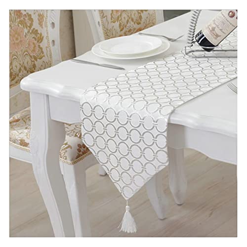 Chemin de table de Noël en lin coton argent décoration table longue 33x180
