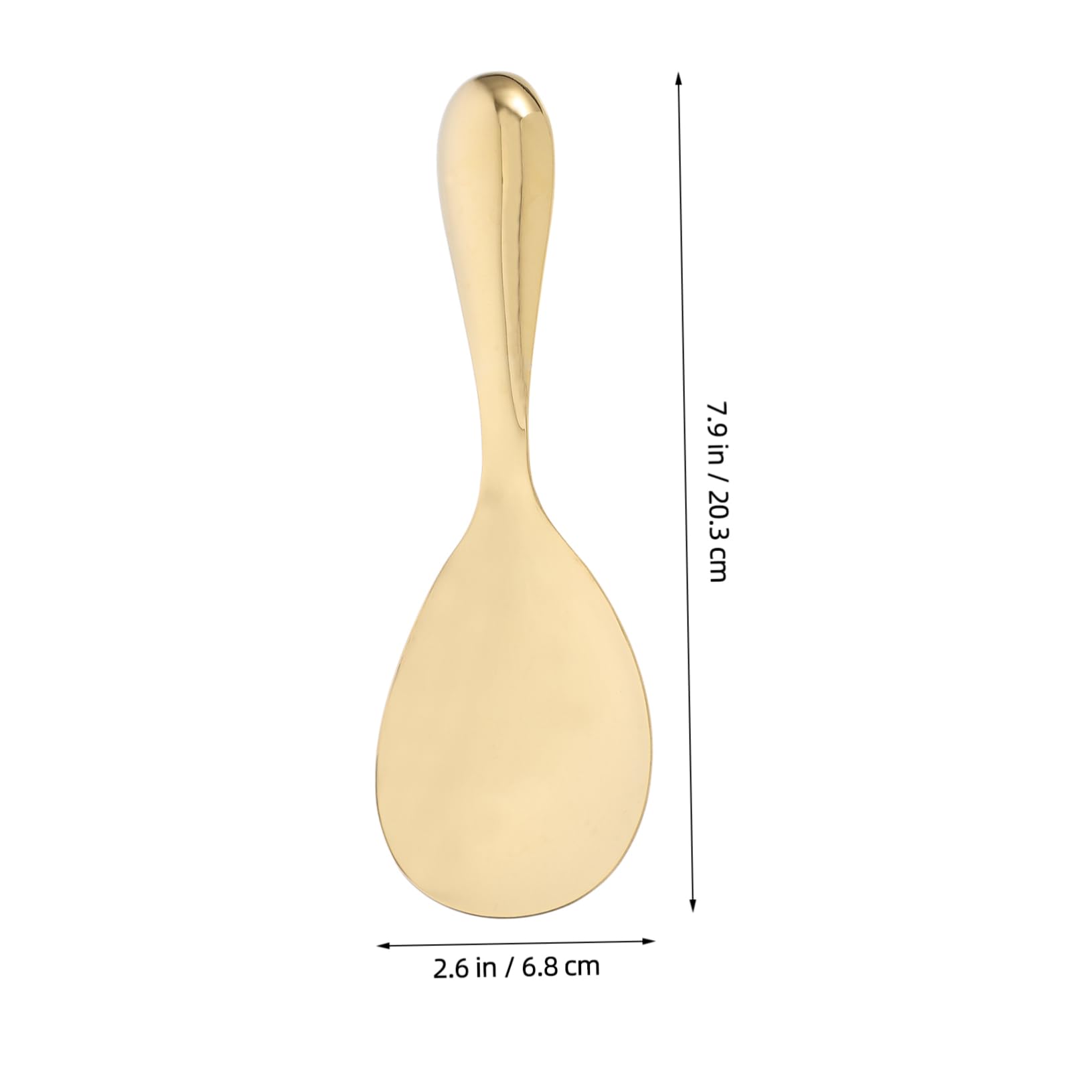 LALADEFIEE Stainless Steel Rice Spoon with High Gloss Gold Finish Ergonomic Comfortable Handle Mixing and Serving Spoon for Home Kitchen and Restaurant Use