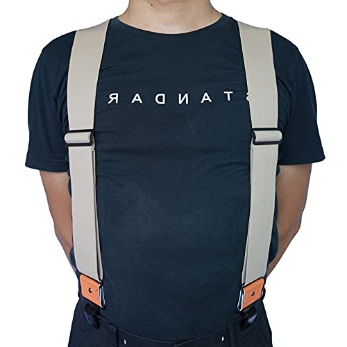 Image of MELOTOUGH Men's Suspender 2 inch Wide Partial Elastic Strap for Jeans Pants
