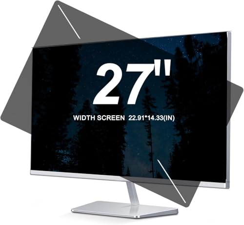 SnamicE Computer Monitor Sichtschutz Abnehmbarer Anti-Blaulicht-Blendschutz Monitor Blickschutzfilter Geeignet für 27 Zoll 16:9 Breitbild-Monitore