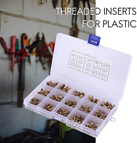 Generic HOT 370PCS M2 M3 M4 M5 Internal Thread Knurled Nut Brass Thread Insert Insert Nut Sorting Kit - (Color: Brass)