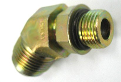 AF C5365-06-04 - 3/8 Male JIC (9/16''-18 Threads) x 1/4 Male O-Ring Boss (7/16''-20 Threads) 45° - Straight Thread Elbow