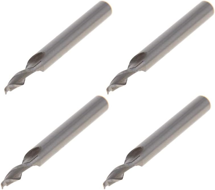 Utoolmart Straight End Mill Cutter, High Speed Steel HSS-AL, 2 Flute CNC Router Bits, 4mm x 6mm x 11mm, 4 Pcs
