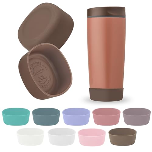 Kaitiaki 2Pcs Silicone Boot for Owala SmoothSip Slider Coffee Tumbler 20oz 12oz, Anti-Slip Sleeve for Travel Coffee Mug, Protective Accessories for Owala BPA Free (Cozy Cocoa)