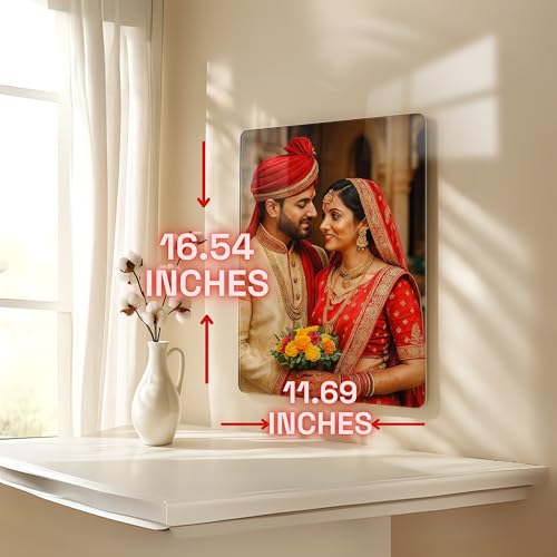 Image of 3 mm (16.54x11.69 Inches) Acrylic Customize Rectangular Photo Frame for Wall | Personalized Photo Frame | Wall Decor | Wall Mount Frameless Picture Photo| Self Adhesive, Multicolor