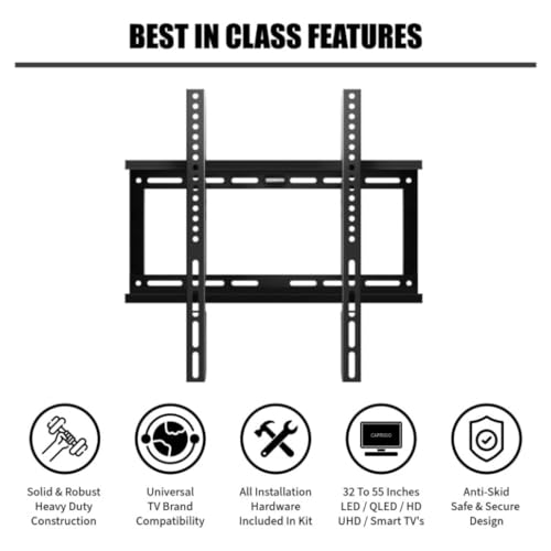 Image of Mumma's LIFE Heavy Duty TV Wall Mount Bracket for 26 to 63 Inch LED /HD /Smart TV's, Universal Fixed TV Wall Mount Stand (Pack of 1)