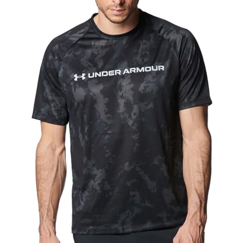 Under Armour Tech ABC Camo Camicia Manica Corta Uomo 001 BLK/WHT Training Wear Shirt