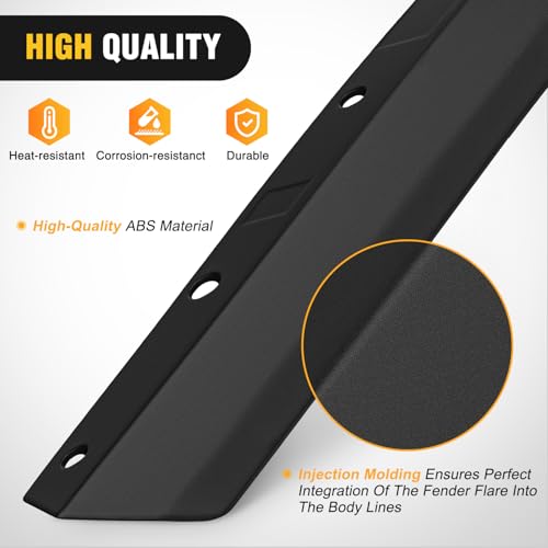 Nilight Fender Flares Extensions Set fit for 2018 2019 2020 2021 2022 2023 2024 2025 2026 Wrangler JL and JLU Unlimited 2/4 Doors (Only for High Wheel Arches) Off-Road Widened Front Rear Flat 4 PCS by Nilight - Image 3