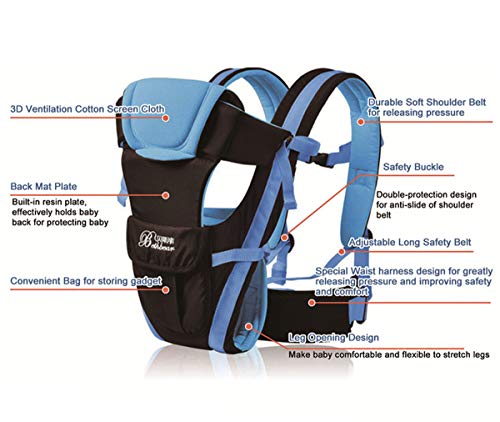 CdyBox Adjustable 4 Positions Baby Carrier 3D Backpack Infant Newborn Pouch Bag Wrap Soft Structured Ergonomic Sling Front Back (Khaki)