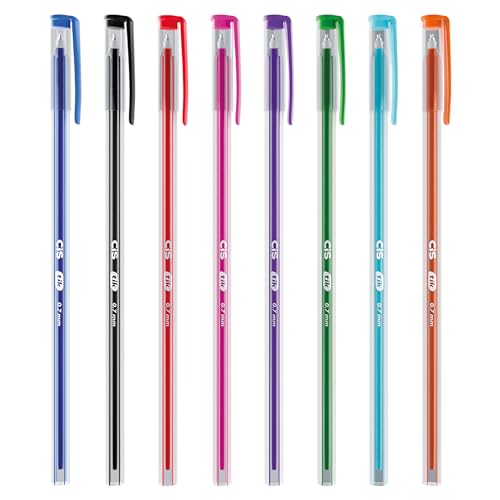 CIS, Caneta Esferografica 0,7 mm TIK Squeeze com 24 unidades, cores Sortidas