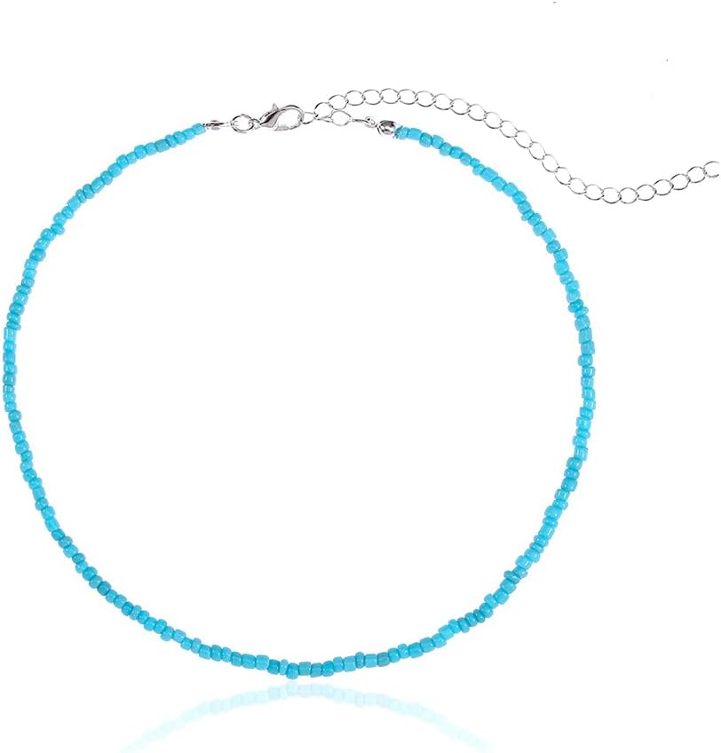 Boho beaded choker colorful short necklaces for women summer