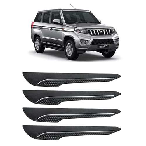 Image of AOSIS-Car Bumper Protector /Bumper Guard for Mahindra Bolero Neo Plus with Single Chrome Stripe (4-Pcs)