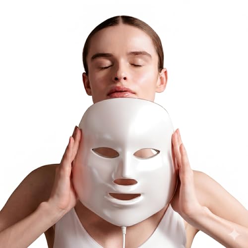LED Light Therapy mask (Model FM-01),4 Colors led face mask Light Therapy,Portable Wireless red Light Therapy mask, Home and Travel Skin Care