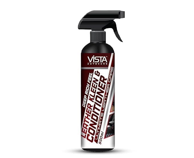 Vista Leather Kleen & Conditioner 500ml | All Purpose Leather Cleaner & Conditioner for Car, Bike, Sofa & Automotive Seat & Upholstery, Removes Dirt, Restore Shine, Protects from Fading & Cracking