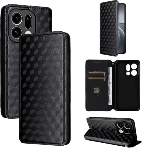 For OPPO Find X9 Pro �P�[�X �蒠�^ �J�o�[ ���z�^ ��v���� �J�o�[ �ϏՌ� �S�ʕی� �J�[�h���[ ���� �U�[ �J�[�h�|�P�b�g ���� �X�^���h�@�\�t�� �}�O�l�b�g �z (�u���b�N)