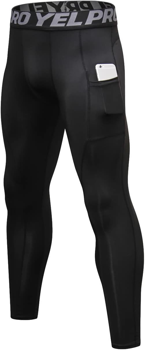TopTie Mens Compression Pants, Cool Dry Athletic Pants, Workout Running Leggings