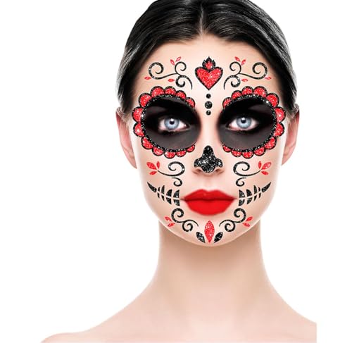 FIESTAS GUIRCA Kit de Maquillaje Adhesivo Glitter de Catrina