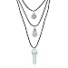 MJARTORIA 90s Gothic Punk Elastic Henna Tattoo Stretch Choker PU Leather Multilayer Necklace Set