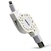 3R Retractable Lightning Cable 3Ft(1M) MFi Certified, Charging and Sync Works with iPhone iPad iPod - White