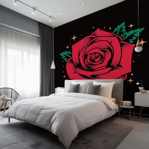 Papier peint mural rouge grand format pour masquer les défauts