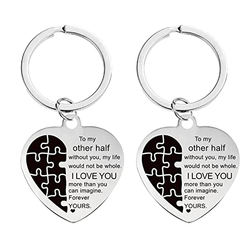 NJDBBZIJS Llaveros Personalizados Pareja 2Pcs Llaveros En Forma De Corazon Llavero Amor Infinito Llaveros Pareja Casa Nueva Llavero Coche Llavero Metal Llavero Colgante Llaves Llavero Inoxidable Cover