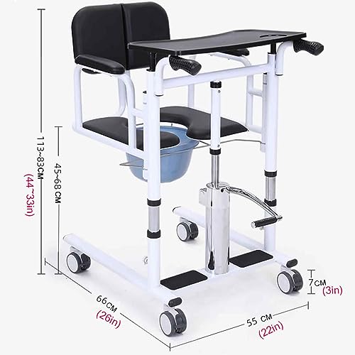 Hydrauliczny podnośnik dla pacjenta, elektryczny fotel transferowy dla osób starszych i niepełnosprawnych, podzielone siedzenie 180°, nośność do 150 kg, do toalety i jadalni