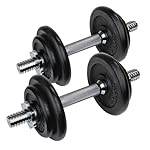 20 kg Hanteln Hantelset Gusseisen 2 x Kurzhanteln Set 8 Hantelscheiben (4 X 2,5 kg und 4 X 1,25 kg)