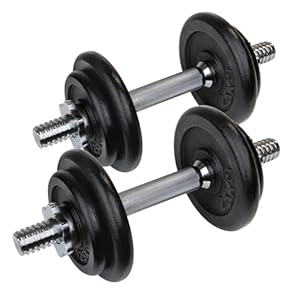 20 kg Hanteln Hantelset Gusseisen 2 x Kurzhanteln Set 8 Hantelscheiben (4 X 2,5 kg und 4 X 1,25 kg)