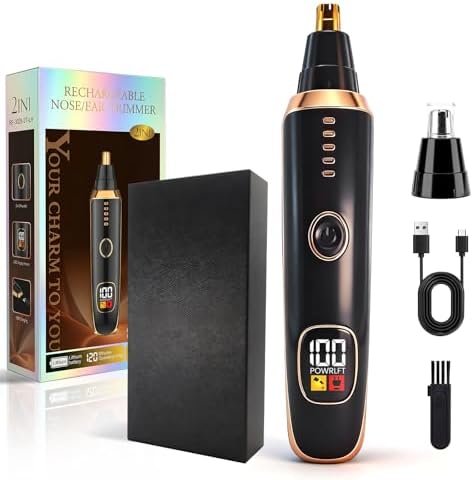Nose & Ear Hair Trimmer with LED Display for Men and Women, 2026 ...