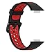 Turnwin 1pc Compatible with Huawei Watch Fit 2 Bands, Two-Color Silicone Wristband Replacement Breathable Sport Straps for Huawei Watch Fit2 Band Men Women (Black+Red)