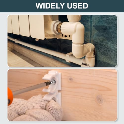 sourcing map 8Pcs PVC Water Pipe Clamps Clips, U-Shaped Tubing Hose Buckles, Irrigation Tube Holder for 40mm OD for TV Trays Tube Hose Hanger Support Tubing, Gray - Image 4